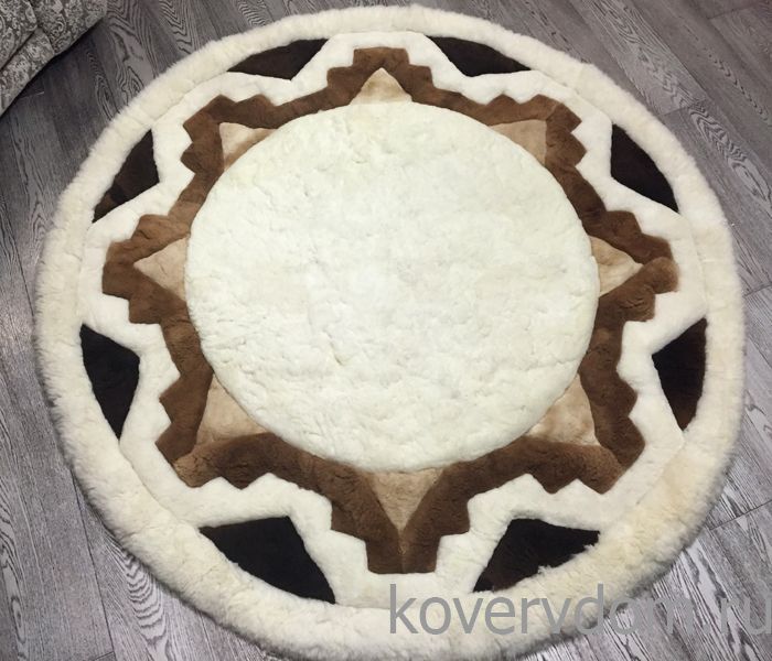Ковер натуральный из меха Альпаки 20  КРУГ 2на2