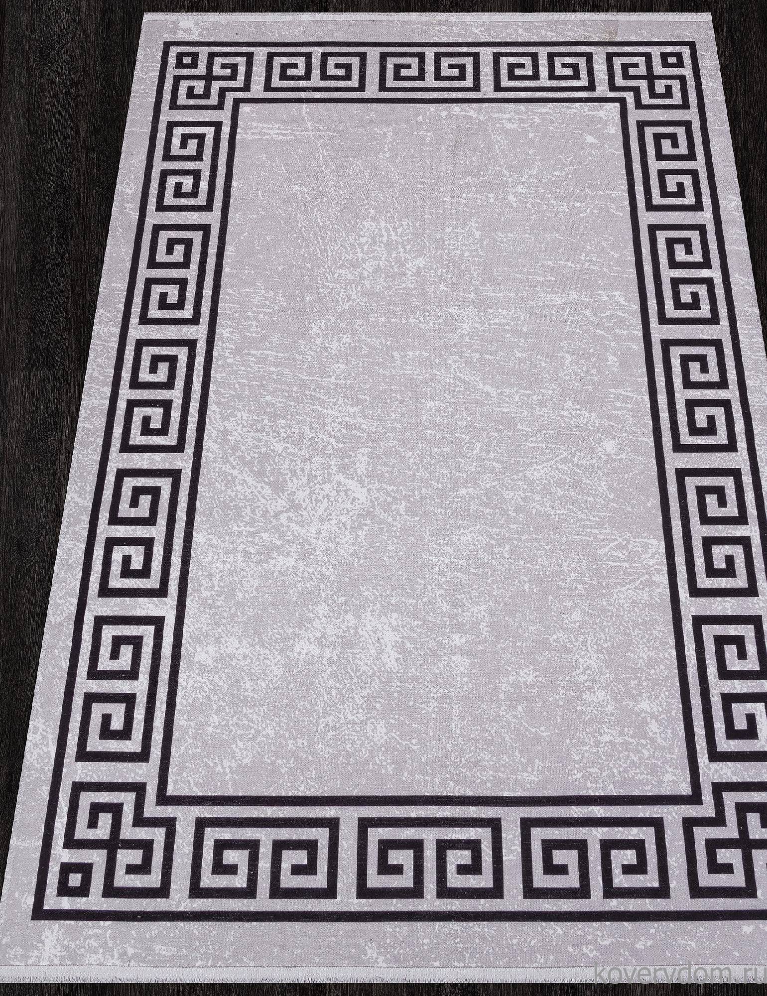 Ковер из полиэстера ЛОТУС AB194A СЕРЫЙ / ЧЕРНЫЙ