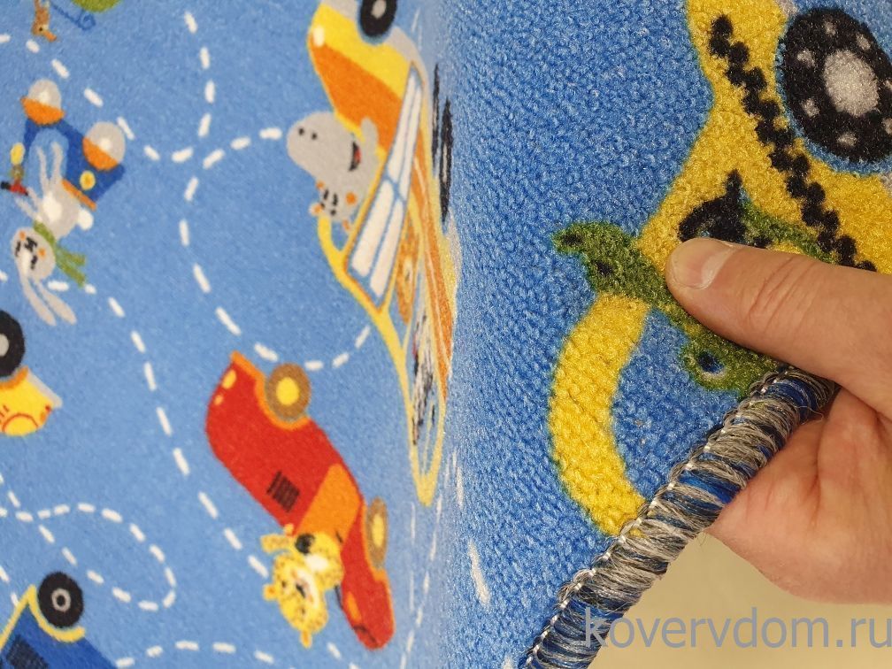 Детский ковер-палас ZVEROPOLIS сине-голубой 