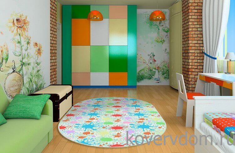 Детский ковер Микрофлор 3065c ОВАЛ  Детский ковер Микрофлор 3065c ОВАЛ