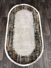 Ковер из Турции из бамбукового шелка DOKU 9348B GREY / BROWN Овал