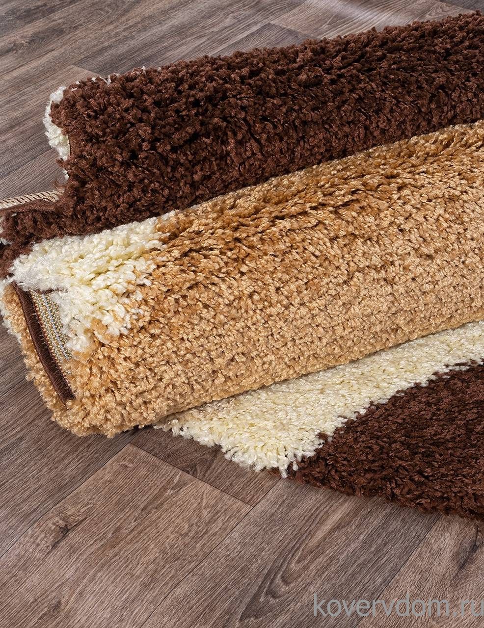 Ковер SHAGGY ULTRA S607 BEIGE-BROWN Овал