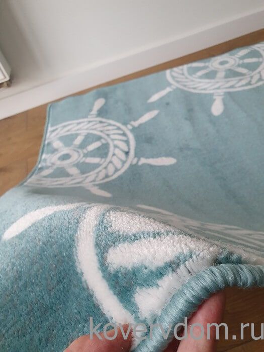 Ковер МОРСКОЙ со ШТУРВАЛОМ лазурный 