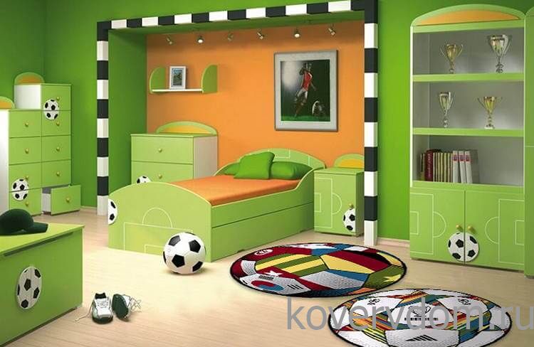 Ковер для детей Футбольный Мяч Флаги MANGO 11110-180 КРУГ