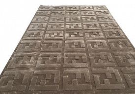 Толстый ковер ручной работы FENDI-6 монохромный taupe